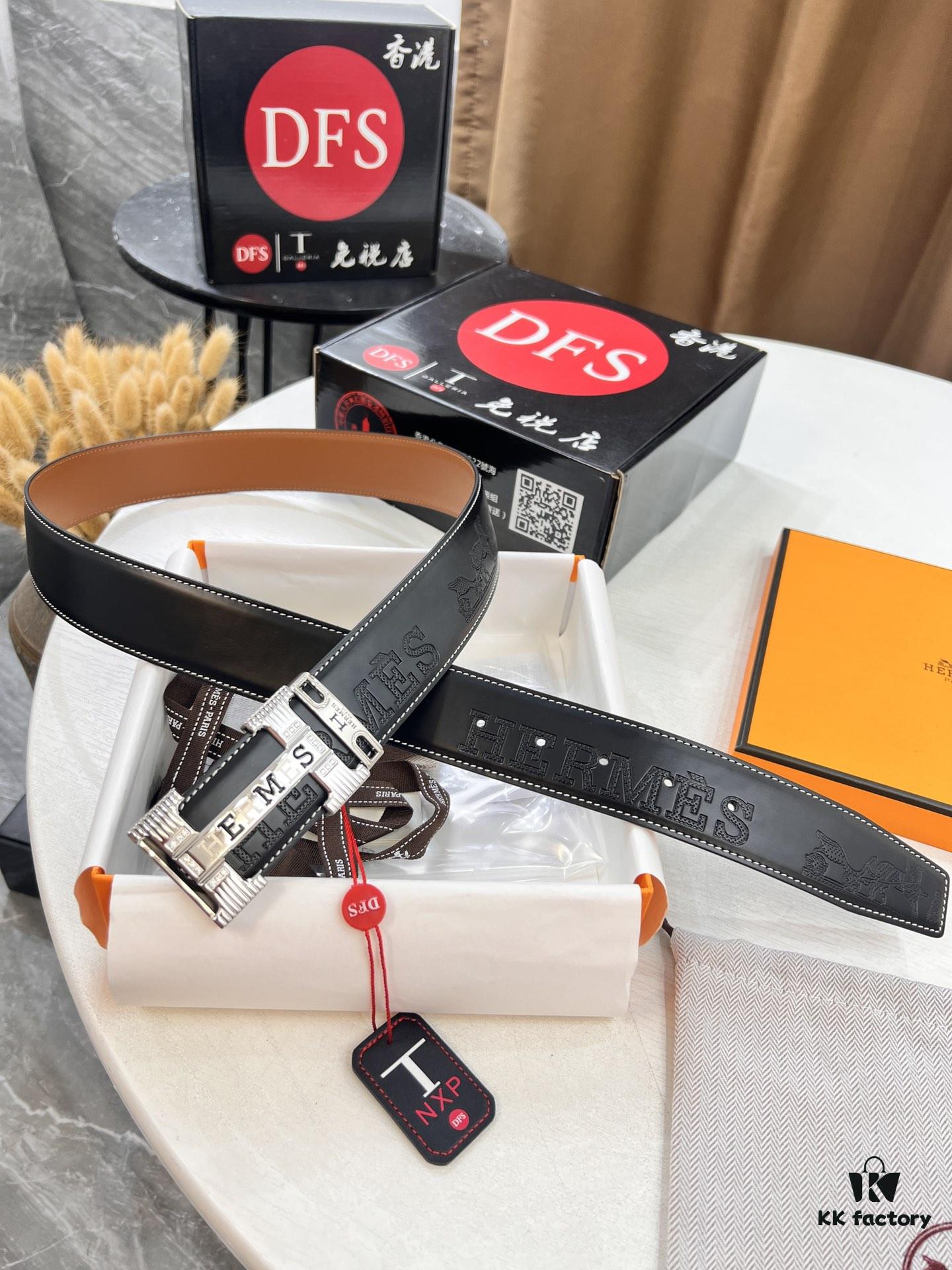 Hermès H Belt, New Arrival, Stainless Steel H Buckle with Paved Stones, ZP Synchronized Engraved Logo, Genuine Imported H Horse Carriage Top Layer Cattle Leather, Original Cowhide Backing, 3.8cm Width, Official Website Version, Top Quality