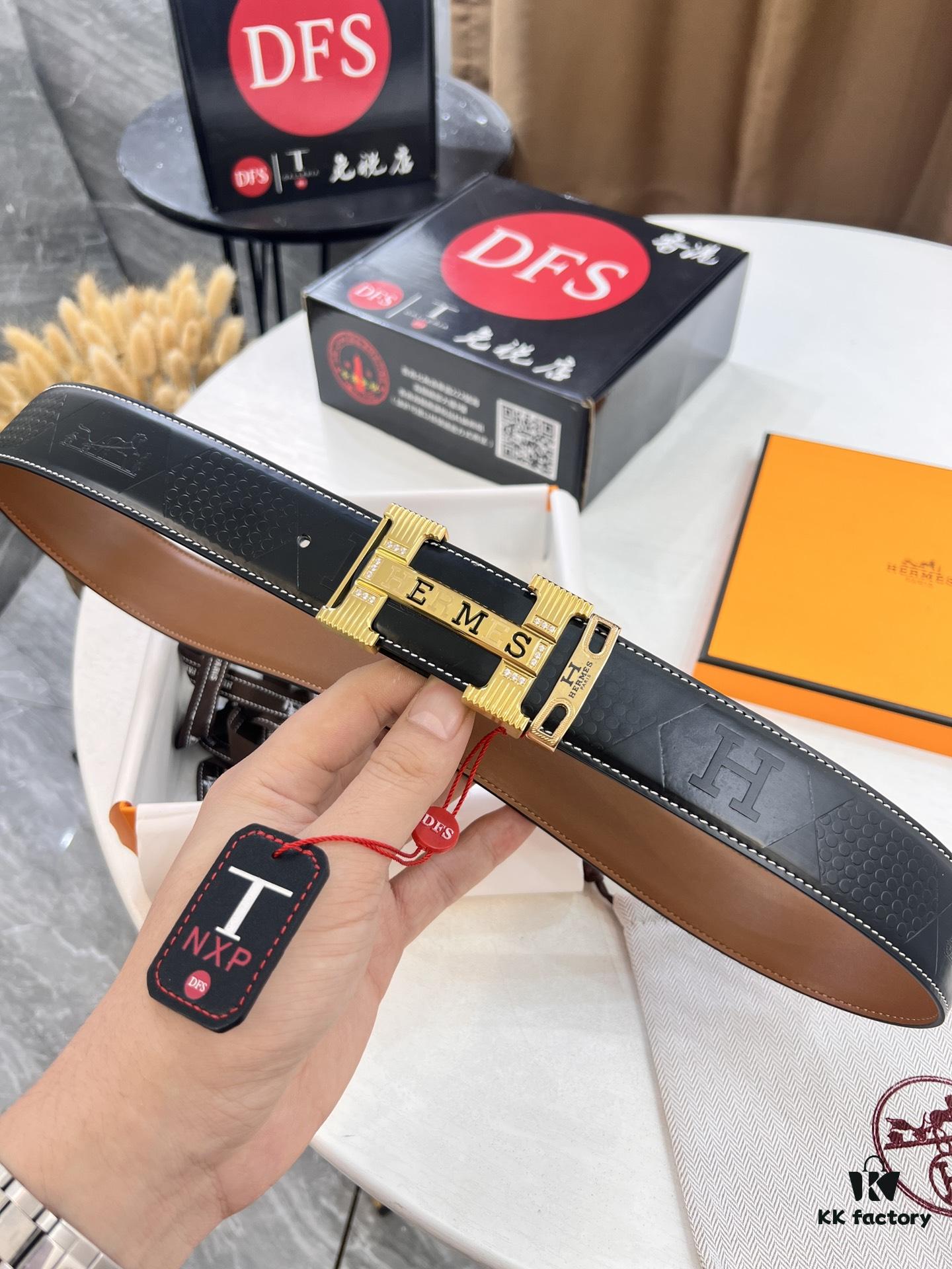 Hermes H Belt, New Arrival, Stainless Steel H Buckle with Paved Stones, ZP Synchronized Engraved Logo, Top Quality Genuine Cowhide Leather