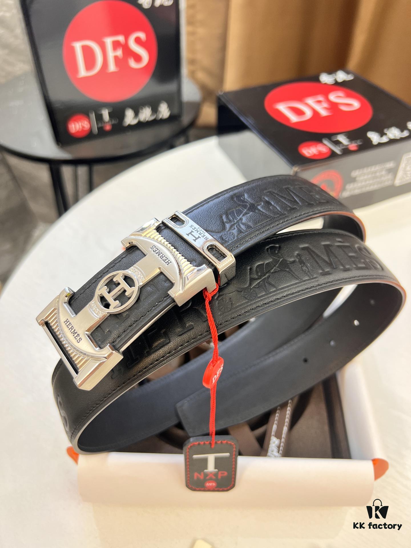 Arrival 🎺🎺 Real Product Shot, Hermes Men's Belt New Style with Diamond-Inlaid Letters and Hidden Buckle, ZP-Synchronized Steel Engraved Logo