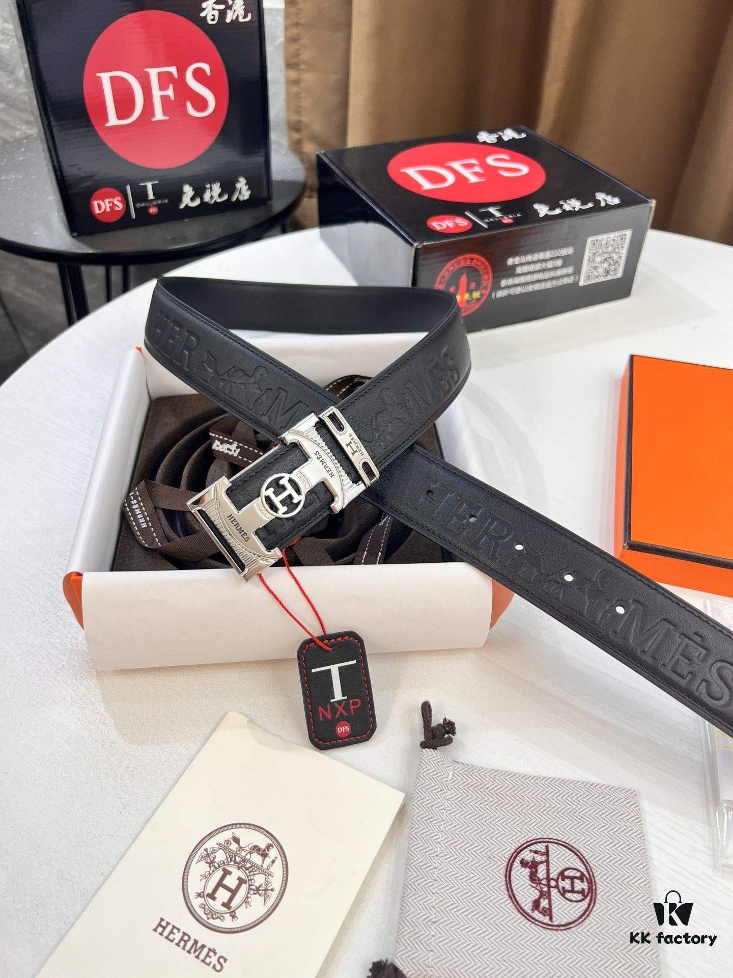 Arrival 🎺🎺 Real Product Shot, Hermes Men's Belt New Style with Diamond-Inlaid Letters and Hidden Buckle, ZP-Synchronized Steel Engraved Logo