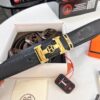 Arrival 🎺🎺 Real Shot, Hermes Men's Belt, New Style with Diamond-Encrusted Lettered Inner Buckle, ZP-Synchronized Steel Stamp Logo