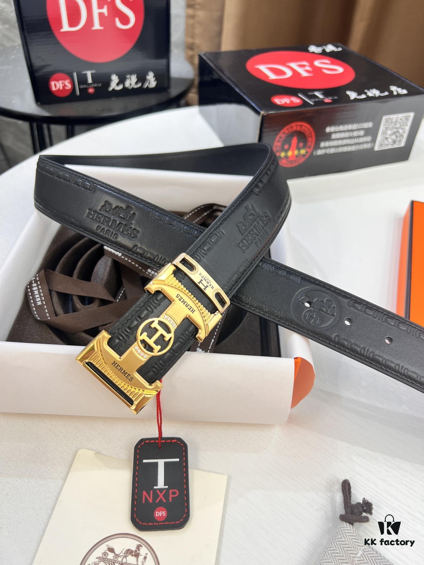 Arrival 🎺🎺 Real Shot, Hermes Men's Belt, New Style with Diamond-Encrusted Lettered Inner Buckle, ZP-Synchronized Steel Stamp Logo