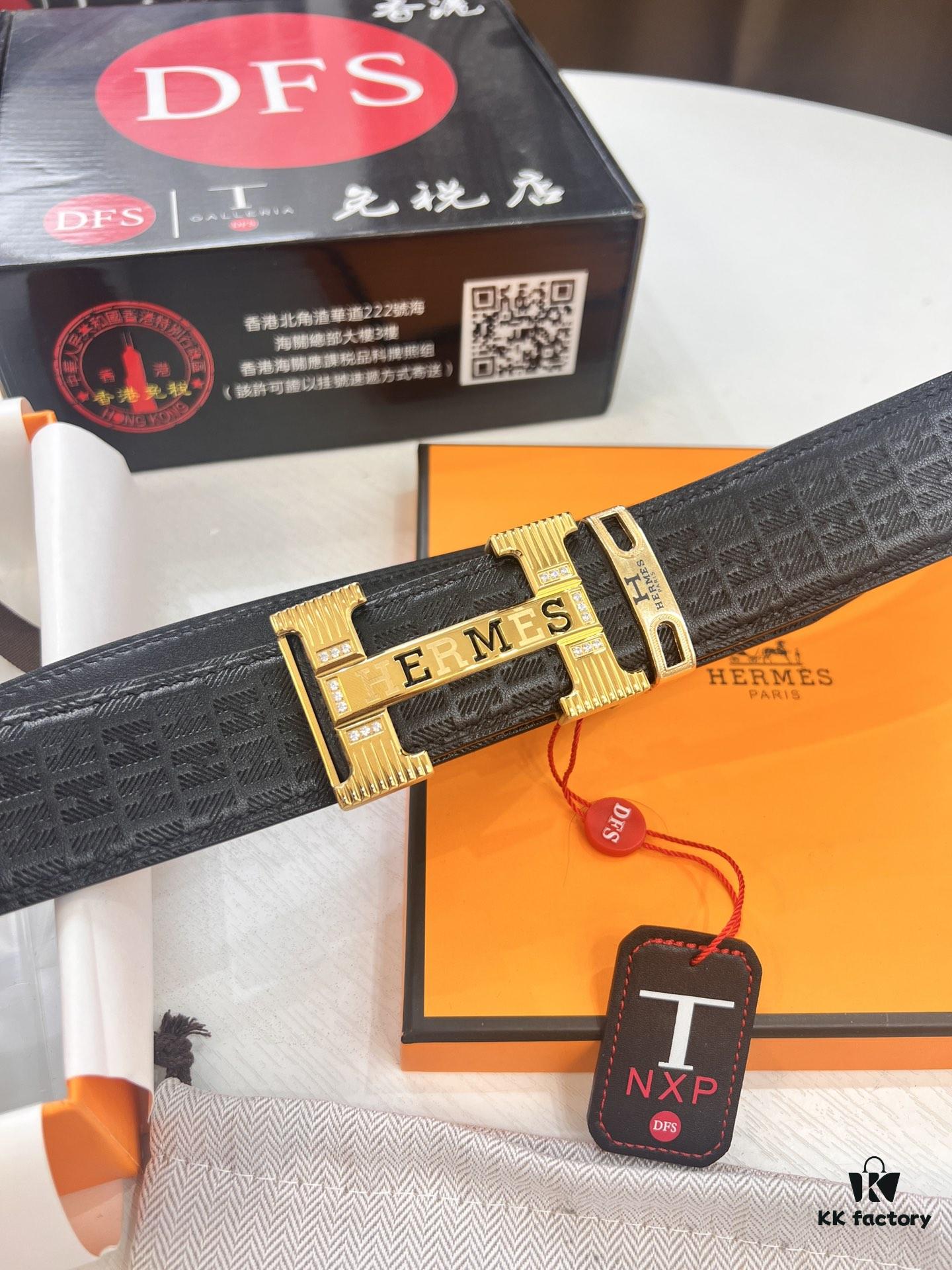 Hermès H Belt, New Arrival, Stainless Steel H Buckle with Paved Bricks, ZP Synchronized Engraved Logo, Genuine Imported Top-Layer Calfskin Leather