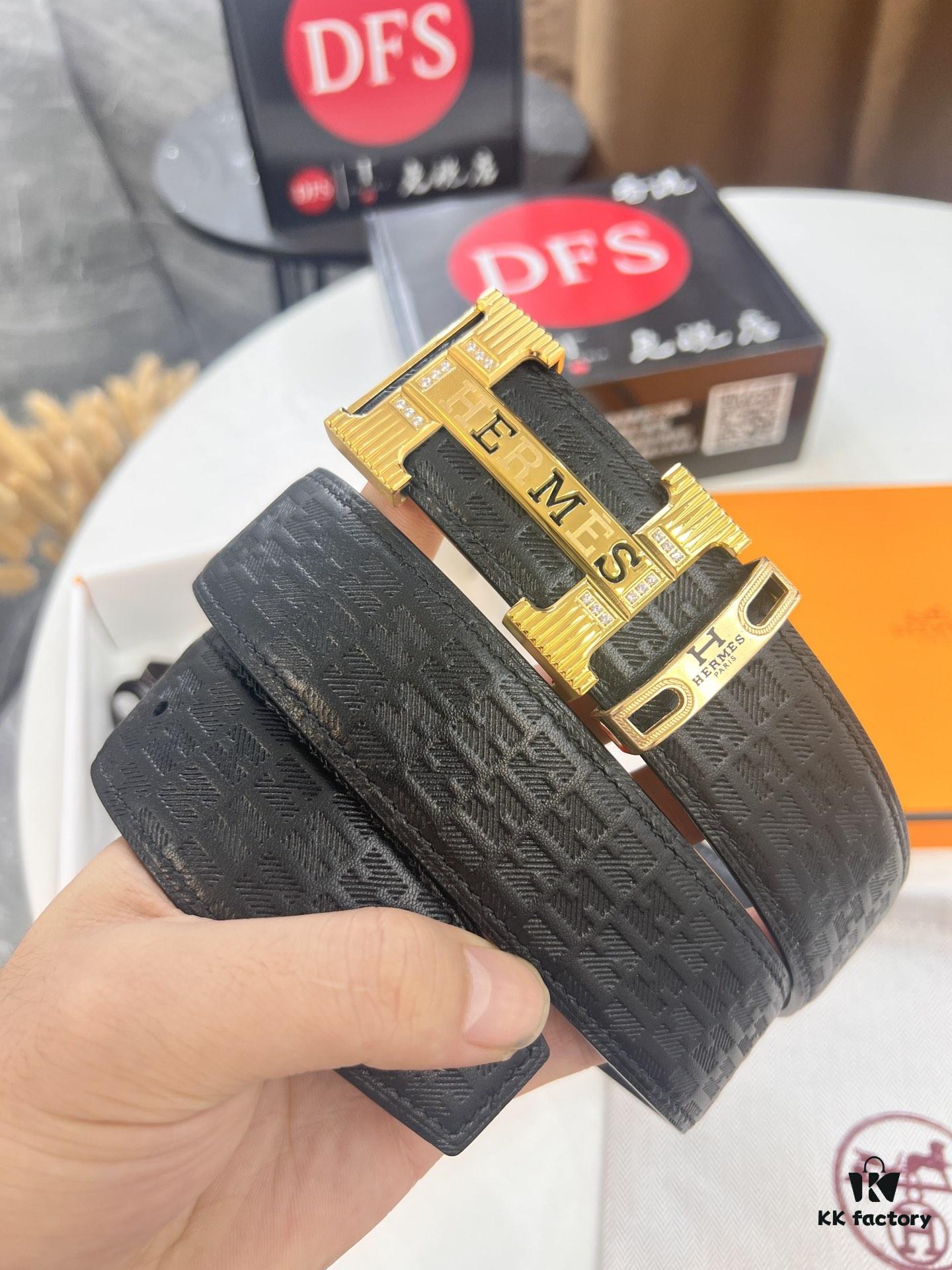 Hermès H Belt, New Arrival, Stainless Steel H Buckle with Paved Bricks, ZP Synchronized Engraved Logo, Genuine Imported Top-Layer Calfskin Leather