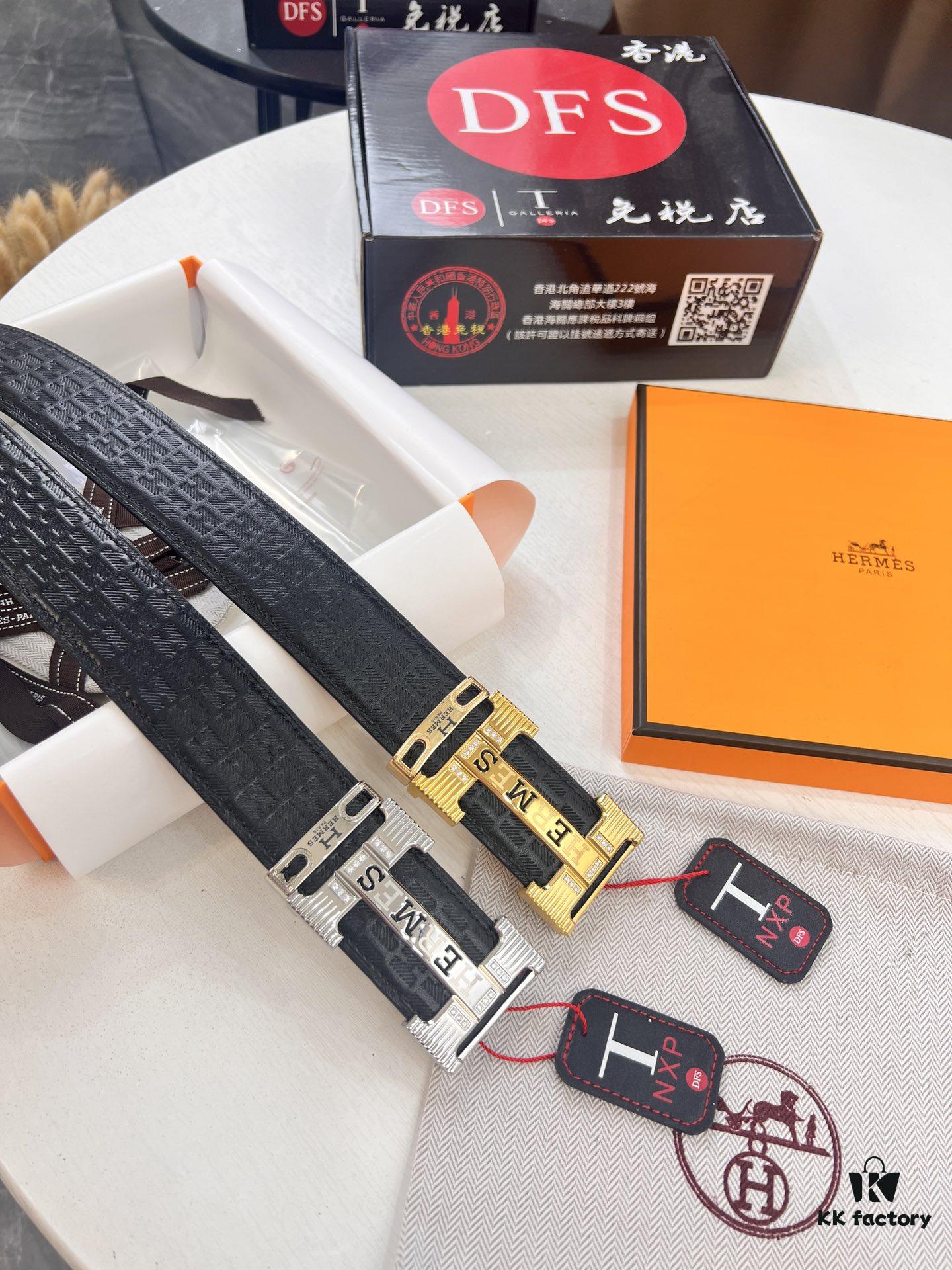 Hermès H Belt, New Arrival, Stainless Steel H Buckle with Paved Bricks, ZP Synchronized Engraved Logo, Genuine Imported Top-Layer Calfskin Leather
