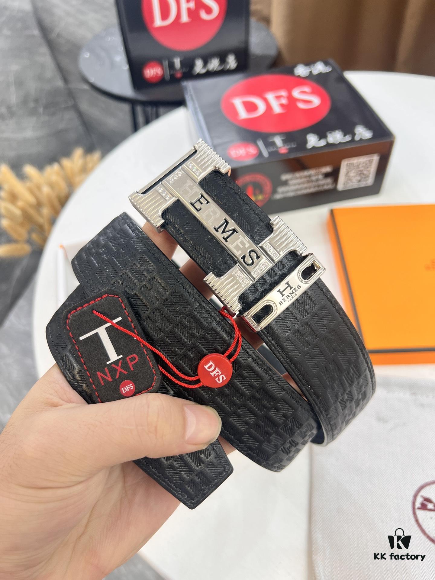 Hermès H Belt, New Arrival with Paved Steel H Buckle, Full Grain Cowhide Leather, 3.8cm Width, Imported Horsehead Leather, ZP-Synchronized Engraved Logo