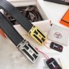 Arrival of Men's Hermès Belt with New H-Inner Buckle, Double-Sided Use, Genuine Imported Elephant-Grain Full-Grain Leather, 3.8cm Width, Top Quality with NXP Chip Anti-Counterfeit Packaging