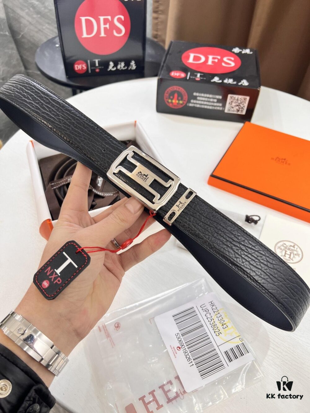 Arrival of Men's Hermès Belt with New H-Style Inner Buckle, Dual-Sided Use, Imported Embossed Elephant Grain Full-Grain Leather, 3.8cm Width, Top Quality with NXP Chip Anti-Counterfeit Packaging