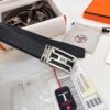Arrival of Men's Hermès Belt with New H-Style Inner Buckle, Dual-Sided Use, Imported Embossed Elephant Grain Full-Grain Leather, 3.8cm Width, Top Quality with NXP Chip Anti-Counterfeit Packaging