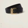 Sanya Tax-Free Genuine Latest Gift Box Packaging Miu Miu High-End Women's Leather Belt 3.0cm Width