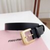 Sanya Tax-Free Genuine Latest Gift Box Packaging Miu Miu High-End Women's Leather Belt 3.0cm Width