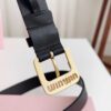 Sanya Tax-Free Genuine Latest Gift Box Packaging Miu Miu High-End Women's Leather Belt 3.0cm Width