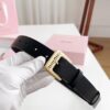 Sanya Tax-Free Genuine Latest Gift Box Packaging Miu Miu High-End Women's Leather Belt 3.0cm Width