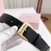 Sanya Tax-Free Genuine Latest Gift Box Packaging Miu Miu High-End Women's Leather Belt 3.0cm Width