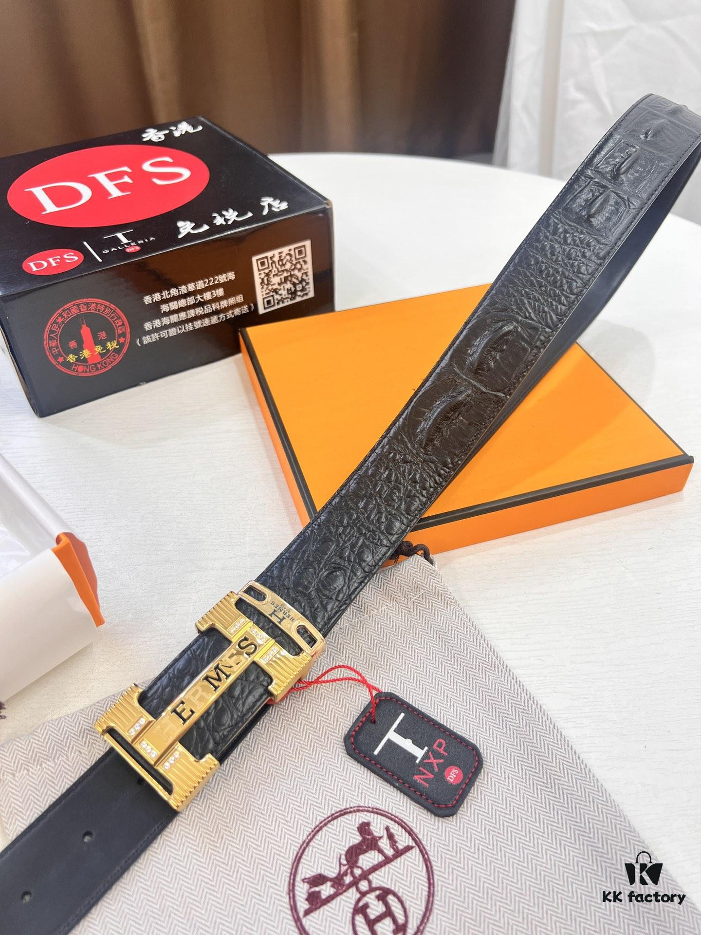 Hermès H Belt, New Arrival with Inlaid Brick Stainless Steel H Buckle, ZP Synchronized Engraved Logo