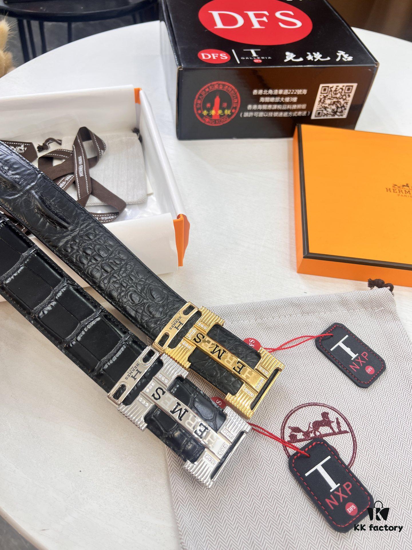 Hermès H Belt, New Arrival with Inlaid Brick Stainless Steel H Buckle, ZP Synchronized Engraved Logo