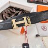 Hermès Men's Belt, New Style Full Diamond H Letter Inside Buckle, Double-Sided Use, ZP Synchronized Steel Stamp Logo, Imported Elephant Grain Top Layer Cowhide, 3.8cm Width, High-End Quality