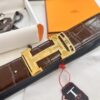 Hermès H Belt, Stainless Steel H Buckle with Paved Bricks, Genuine Crocodile-Textured Top Layer Calfskin Leather, 3.8cm Width, Official Website Model, High-Quality Replica with NXP Chip Authentication