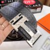 Hermes H Belt, Inlaid Brick Stainless Steel H Buckle, Imported Grain Top Layer Cowhide, 3.8cm Width, High-Quality Replica with NXP Chip Authentication