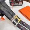 Hermes H Belt, Inlaid Brick Stainless Steel H Buckle, Imported Grain Top Layer Cowhide, 3.8cm Width, High-Quality Replica with NXP Chip Authentication