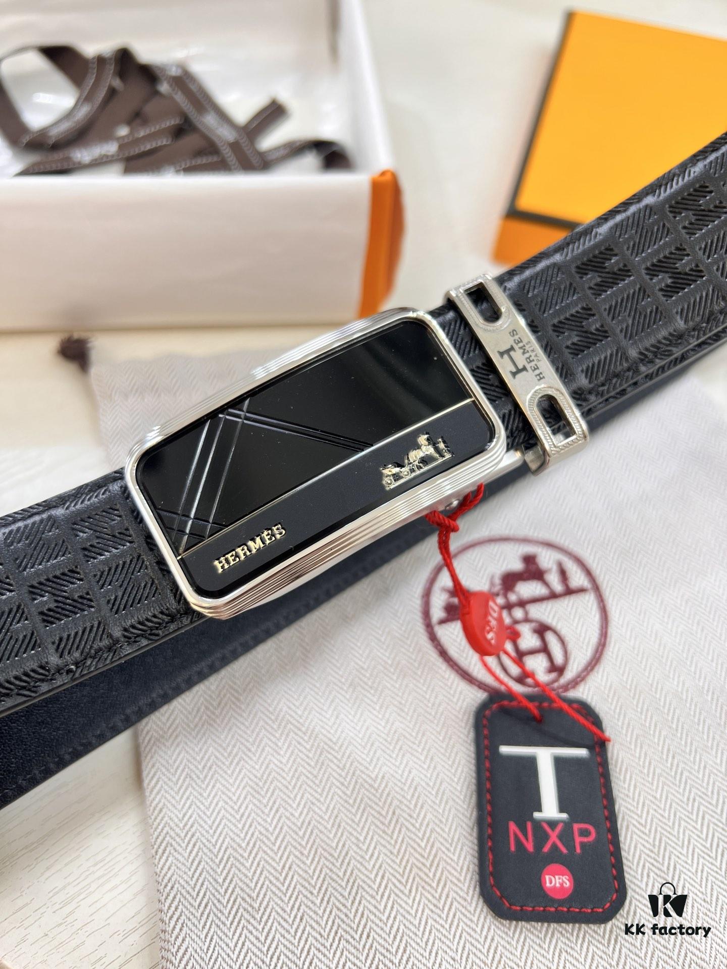 Hermès HH Original Factory Direct Order, Hong Kong Duty-Free Gift Box, Automatic Buckle with NXP RFID Tag Verifiable on Official Website, Authentic Anti-Counterfeit Chip