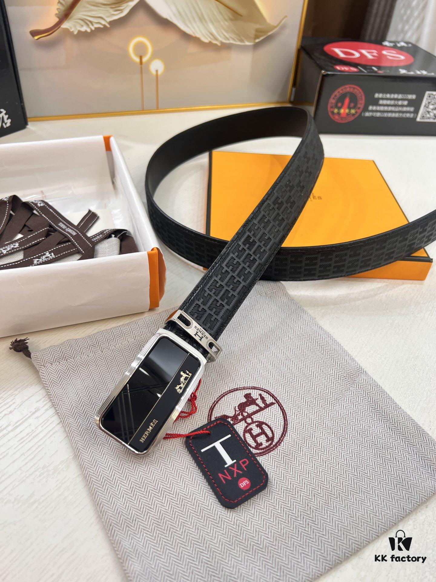 Hermès HH Original Factory Direct Order, Hong Kong Duty-Free Gift Box, Automatic Buckle with NXP RFID Tag Verifiable on Official Website, Authentic Anti-Counterfeit Chip