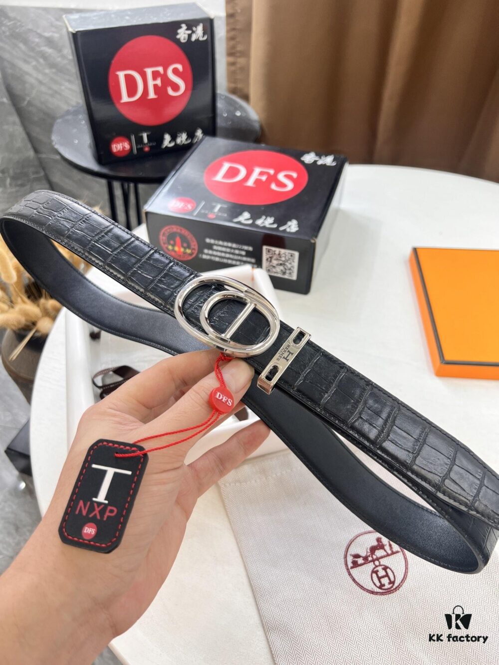 Hermès HH Original Factory Direct Order Belt - Italian Imported Crocodile Grain Top Layer Leather, Automatic Buckle, 3.5cm Width