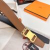 Hermès H Belt, ZP Molded Stainless Steel Hardware with Electroplated Pattern, Full-Grain Calfskin Leather, Reversible Design, 3.8cm Width