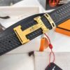 Hermès H Belt, New Arrival with Inlaid Brick Stainless Steel H Buckle, ZP-Synchronized Engraved Logo