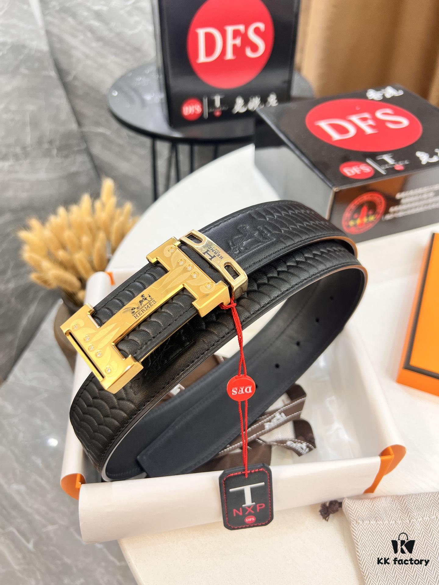 Hermès H Belt, New Arrival with Inlaid Brick Stainless Steel H Buckle, ZP-Synchronized Engraved Logo