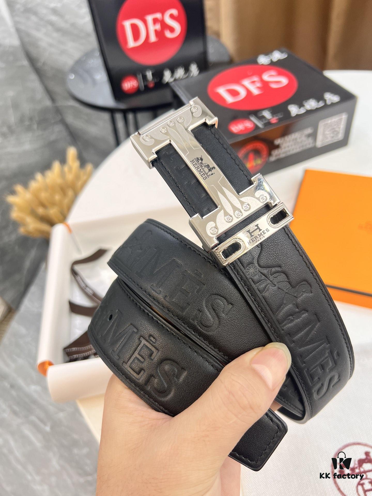 Hermès H Belt, New Arrival, Stainless Steel Inlaid Brick H Buckle, ZP Synchronized Engraved Logo, Imported Horsehide Grain Full-Grain Cattle Leather, 3.8cm Width, Top Quality with NXP Anti-Counterfeit Chip Verification