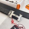 Hermès H Belt, New Arrival, Stainless Steel Inlaid Brick H Buckle, ZP Synchronized Engraved Logo, Imported Horsehide Grain Full-Grain Cattle Leather, 3.8cm Width, Top Quality with NXP Anti-Counterfeit Chip Verification