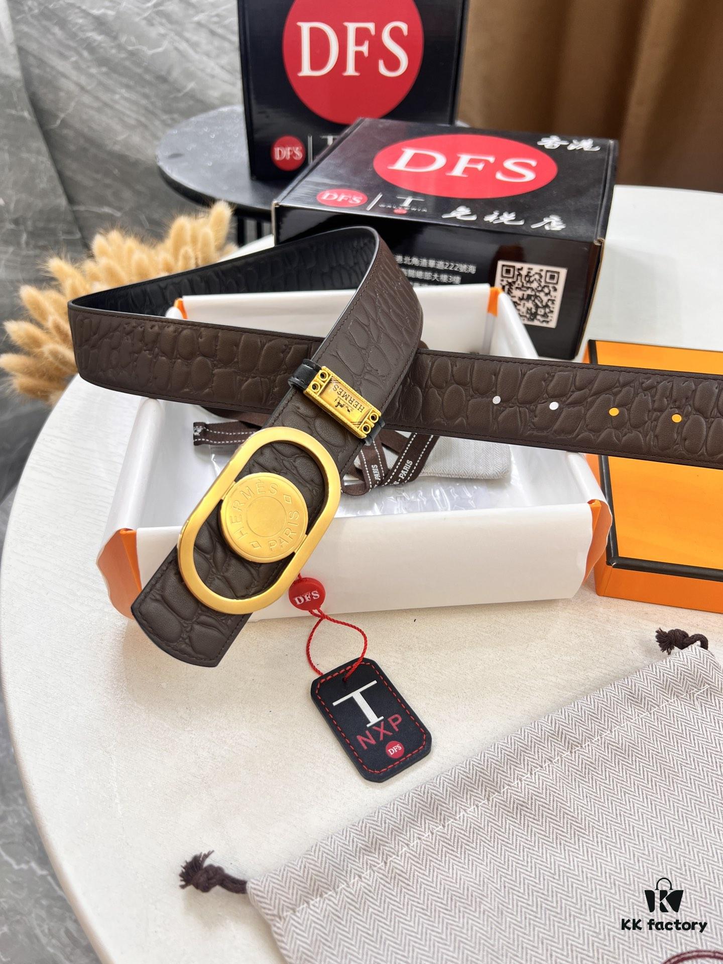 Arrival of Men's Hermès Belt with New H-Inner Buckle, Double-Sided Use, Genuine Embossed Logo, Premium Imported Stone-Grain Top Layer Cowhide