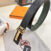 Hermès Men's Belt, New H-Logo Inside Buckle, Imported Embossed Top-Grade Calf Leather, Green Crocodile Texture, 3.8cm Width, ZP Synchronized Steel Stamp Logo
