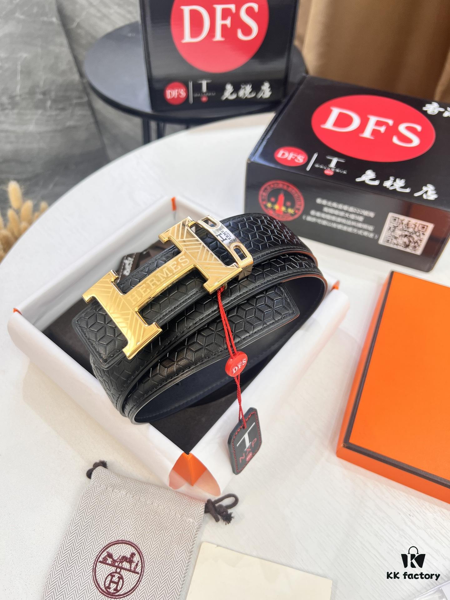 Hermès Men's Belt, Genuine Top-Layer Cowhide with Engraved Horse Carriage Logo, Slim Design 3.8cm Width, Stainless Steel Hardware, Ideal Gift Choice