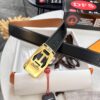 Hermès (Men's) Belt, Top Grain Cowhide Leather with Engraved Buckle, 3.8cm Width, Adjustable Length, Original Imported Embossed Horsehead Design, Ideal for Gifting