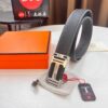 Arrival Hermes Men's Belt with Letter Inner Buckle, ZP Synchronized Steel Stamp Logo, Imported Pebbled and Lychee Texture Full-Grain Leather, 3.8cm Trendy Brand Belt Available on Official Website