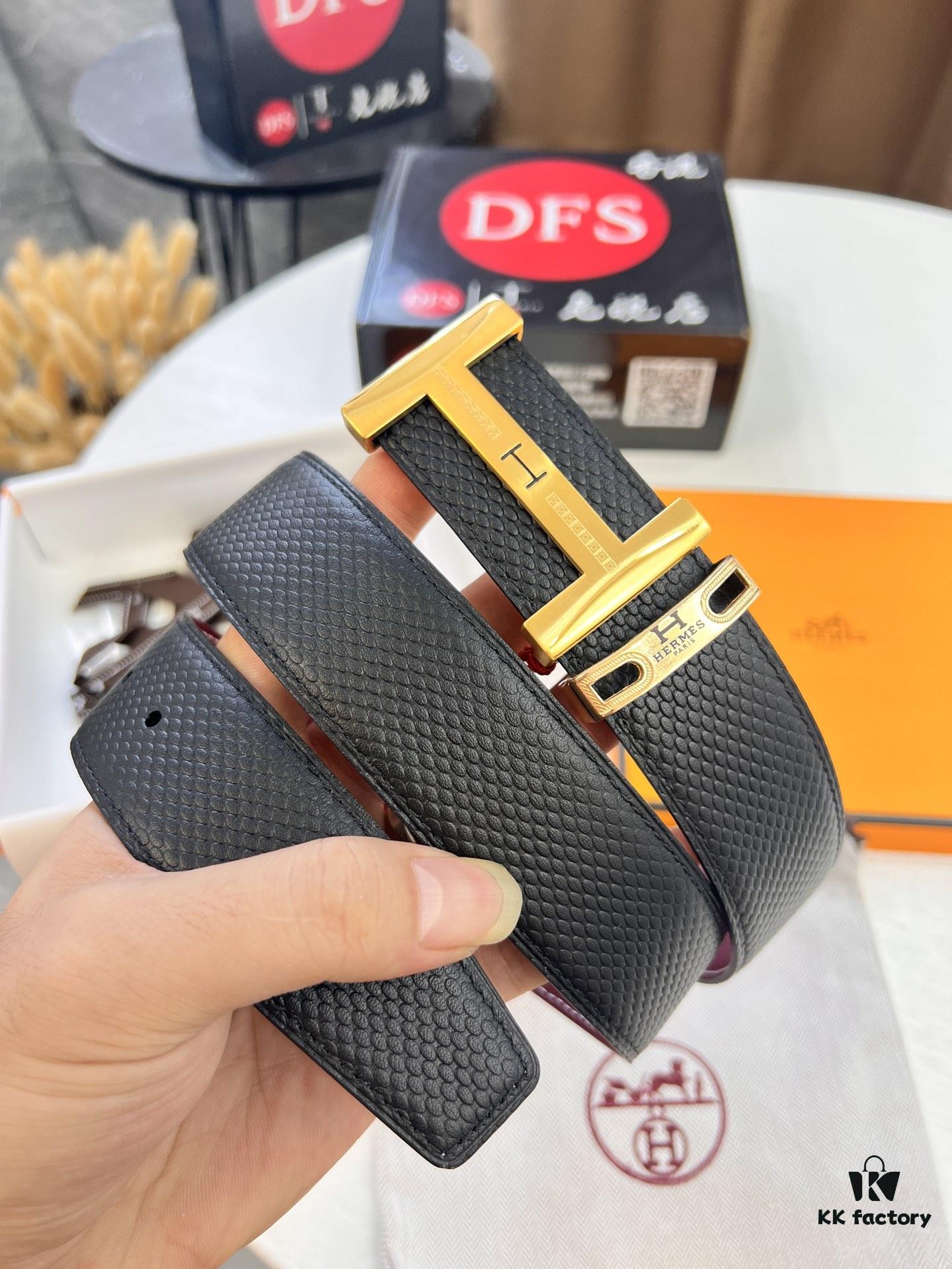 Hermès Men's Belt, Wine Red Fine-Grain Full-Grain Calfskin, 3.8cm Width, Original Imported Punching Head Leather, Stainless Steel H Buckle, Custom Length