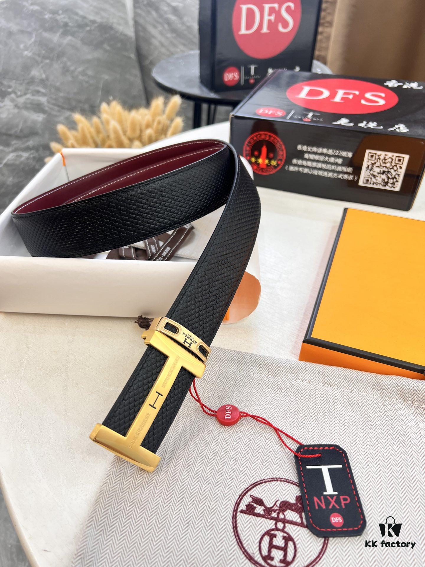 Hermès Men's Belt, Wine Red Fine-Grain Full-Grain Calfskin, 3.8cm Width, Original Imported Punching Head Leather, Stainless Steel H Buckle, Custom Length