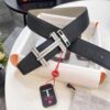 Hermès H Belt, ZP Mold Made, Full H Plated Pattern Stainless Steel Hardware, Original Crispy Grain Leather, Reversible Design, Top Quality