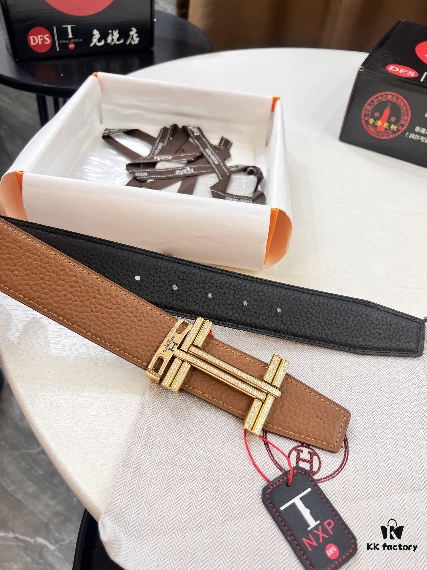 Arrival 🎺 Real Photo Hermes H Belt, ZP Mold Made, Electroplated Full H Pattern Stainless Steel Hardware, Original Factory Crust Leather with Crocodile Texture, Reversible Design, Top Grain Cowhide, 3.8cm Width