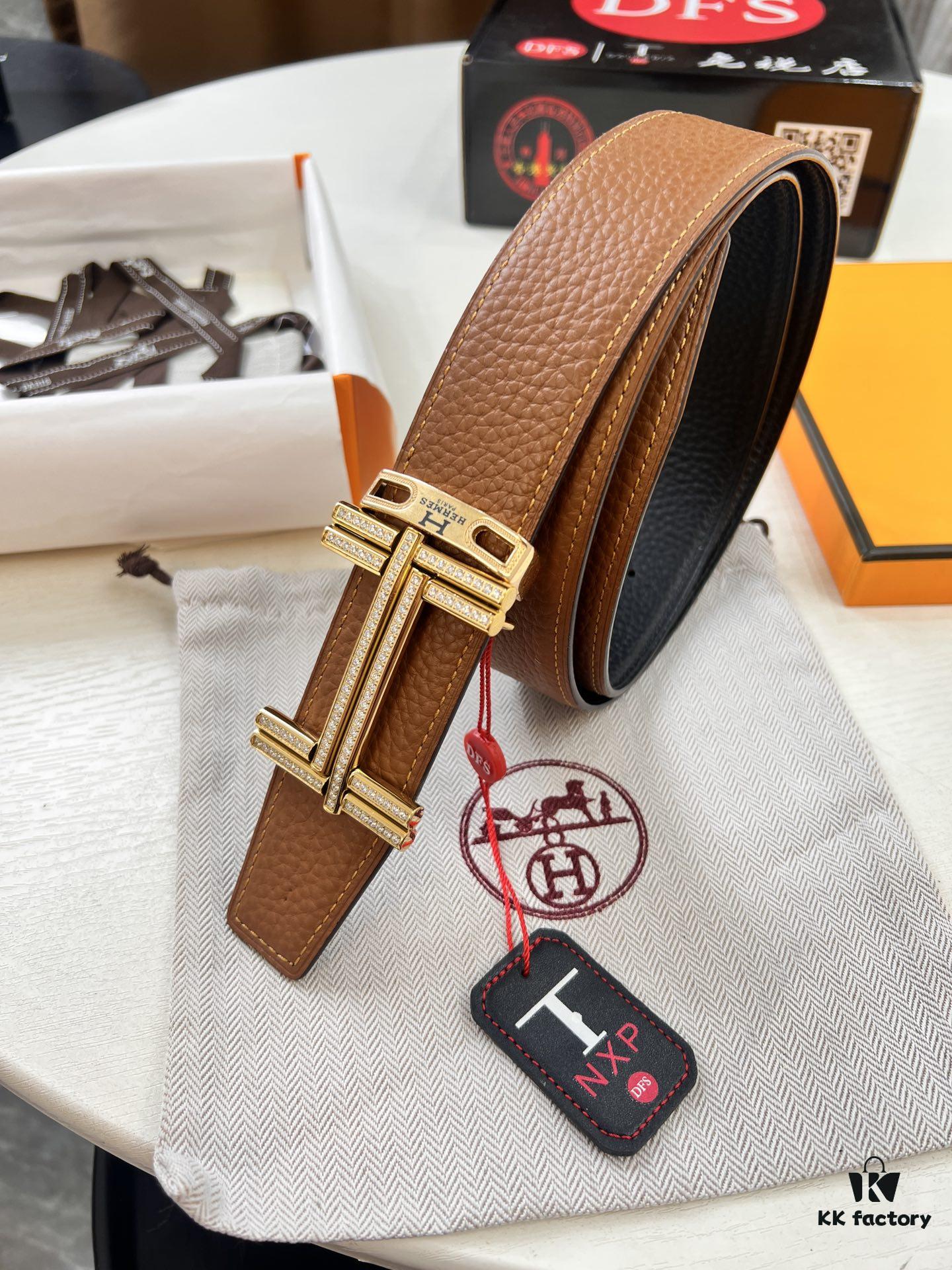 Arrival 🎺 Real Photo Hermes H Belt, ZP Mold Made, Electroplated Full H Pattern Stainless Steel Hardware, Original Factory Crust Leather with Crocodile Texture, Reversible Design, Top Grain Cowhide, 3.8cm Width