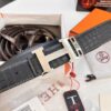 Hermès H Belt, New Arrival, Stainless Steel H Inner Buckle, ZP Synchronized Engraved Logo, Premium Crocodile Belly and Top Grain Cattle Leather