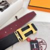 Hermes Men's Belt, Genuine Top-Layer Cowhide with Steel Hardware, 3.8cm Width, Ideal for Gifting