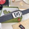 Gucci Men's Belt, 4.0cm Wide, Embossed Cowhide Leather, GG Buckle, ZP Molded Latest Design, Genuine Quality with NXP Anti-Counterfeit Chip