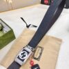 Gucci Men's Belt, 4.0cm Wide, Embossed Cowhide Leather, GG Buckle, ZP Molded Latest Design, Genuine Quality with NXP Anti-Counterfeit Chip