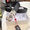 Versace Automatic Buckle Belt, Custom Embossed Top Grain Imported Leather, Fine Calfskin, 3.5cm Width, Luxury Business Formal Belt with Steel Hardware