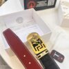 Versace Medusa Leather Belt - Original Factory Order, Italian Imported Top Grain Calfskin, Wine Red Plain Weave, 3.8cm Width, Authentic NXP RFID Tag