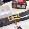 Versace Automatic Buckle Belt, Custom Embossed Top-Grade Imported Calfskin with Fine Grain, 3.5cm Width, Luxury Business Formal Accessory