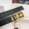 Versace Belt, New Arrival, Top-Quality Genuine Leather with Medusa Head Embossing, Soft Touch Leather, Fashion Streetwear Style, 3.8cm Width, Authentic Medusa Steel Hardware